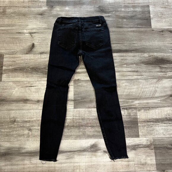Kancan Distressed High Rise Denim Skinny Jeans Light Black Women’s Size 24 - Picture 2 of 10